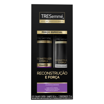 KIT SHAMPOO 350ML + CONDICIONADOR 175ML TRESEMMÉ RECONSTRUÇÃO E FORÇA