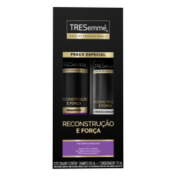 KIT SHAMPOO 350ML + CONDICIONADOR 175ML TRESEMMÉ RECONSTRUÇÃO E FORÇA