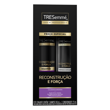 KIT SHAMPOO 350ML + CONDICIONADOR 175ML TRESEMMÉ RECONSTRUÇÃO E FORÇA