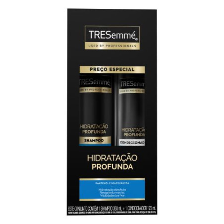 KIT SHAMPOO 350ML + CONDICIONADOR 175ML TRESEMMÉ HIDRATAÇÃO PROFUNDA