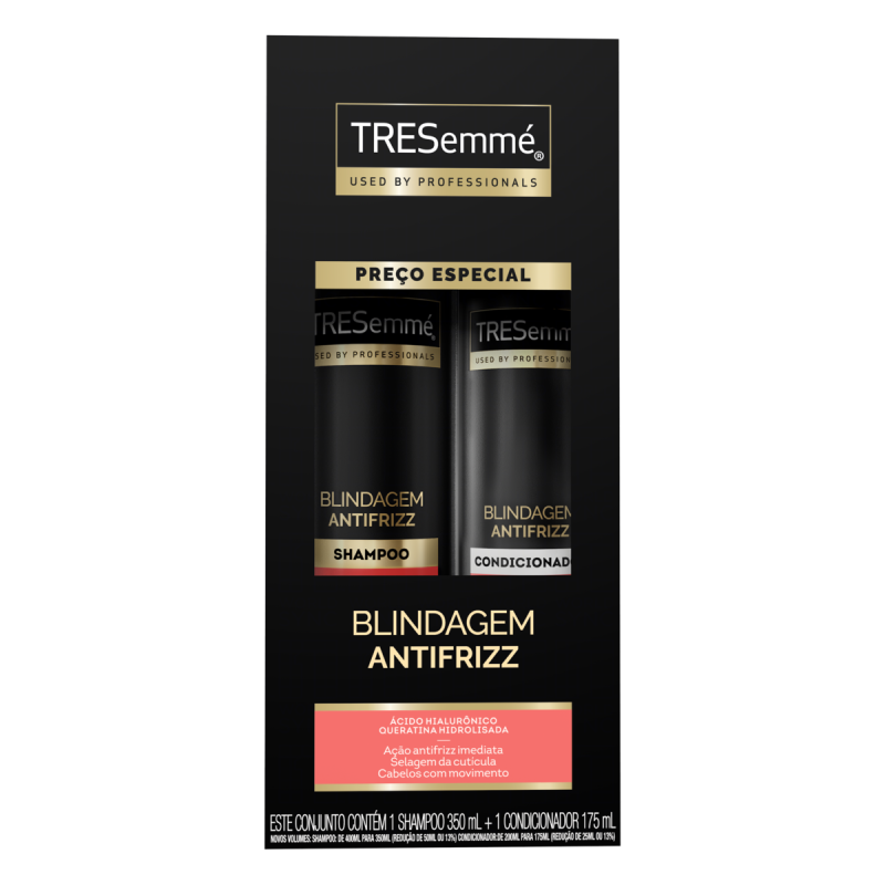 KIT SHAMPOO 350ML + CONDICIONADOR 175ML TRESEMMÉ BLINDAGEM ANTIFRIZZ