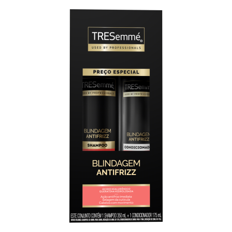 KIT SHAMPOO 350ML + CONDICIONADOR 175ML TRESEMMÉ BLINDAGEM ANTIFRIZZ