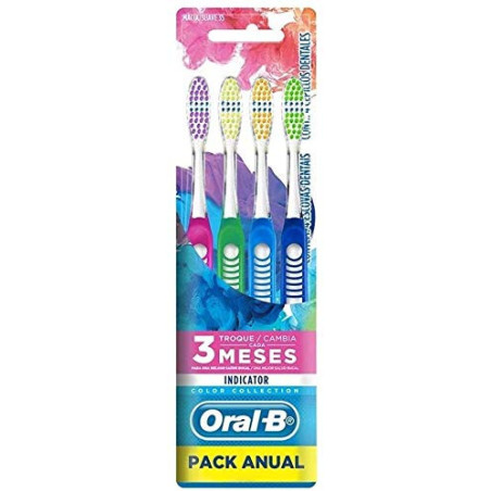 ESCOVA DENTAL MACIA 35 ORAL-B INDICATOR COLOR COLLECTION 4 UNIDADES