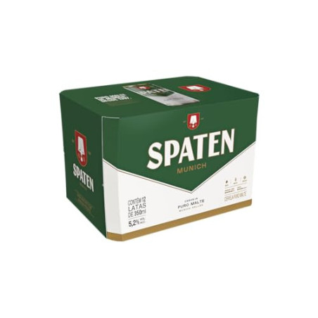 CERVEJA MUNICH HELLES PURO MALTE SPATEN LATA 350ML CX/12un