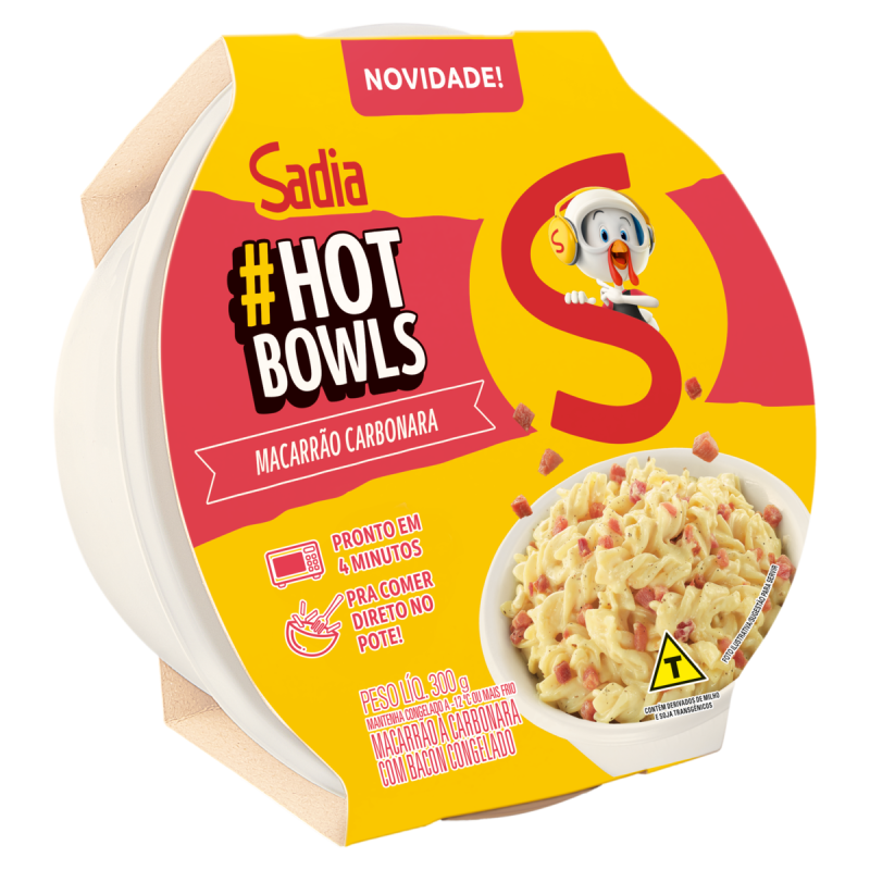MACARRÃO COM BACON CARBONARA SADIA HOT BOWLS POTE 300G