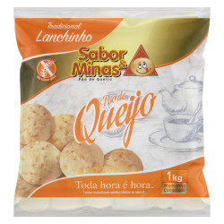 PÃO DE QUEIJO CONGELADO LANCHE TRADICIONAL SABOR & MINAS PACOTE 1KG