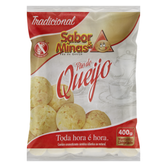 PÃO DE QUEIJO CONGELADO TRADICIONAL SABOR & MINAS PACOTE 400G