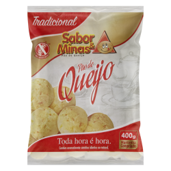 PÃO DE QUEIJO CONGELADO TRADICIONAL SABOR & MINAS PACOTE 400G