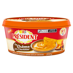 REQUEIJÃO CREMOSO QUEIJO CHEDDAR PRÉSIDENT LA CRÈME POTE 200G