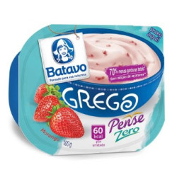 IOGURTE PARCIALMENTE DESNATADO GREGO MORANGO ZERO LACTOSE BATAVO PENSE ZERO POTE 100G