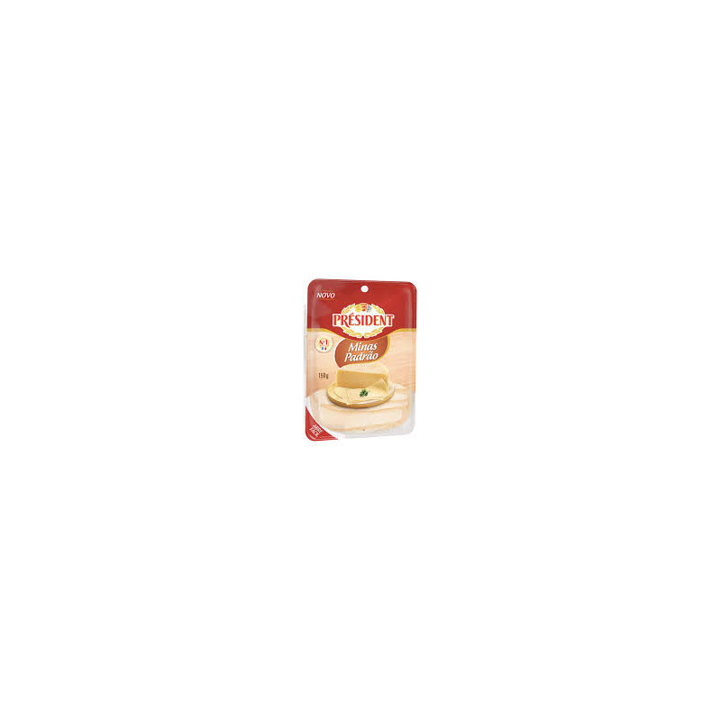 QUEIJO MINAS PADRÃO FATIADO PRÉSIDENT 150G