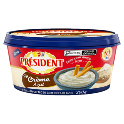 REQUEIJÃO CREMOSO COM QUEIJO AZUL PRÉSIDENT POTE 200G