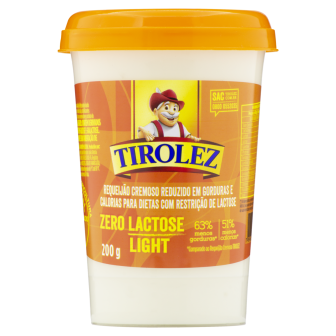 REQUEIJÃO CREMOSO LIGHT ZERO LACTOSE TIROLEZ COPO 200G