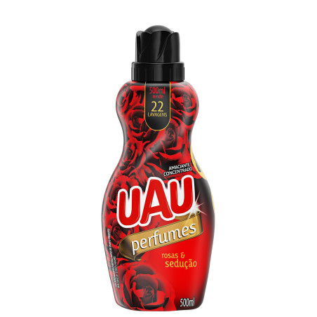 AMACIANTE DE ROUPA CONCENTRADO ROSAS & SEDUÇÃO UAU PERFUMES FRASCO 500ML