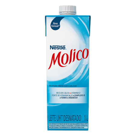 LEITE UHT DESNATADO MOLICO CAIXA COM TAMPA 1L