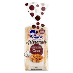 PÃO DE FORMA COCO PANCO ARTESANALE PACOTE 350G