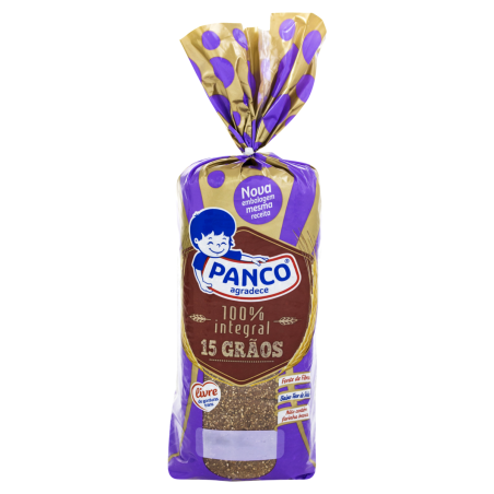 PÃO INTEGRAL 15 GRÃOS PANCO VIDA PACOTE 380G