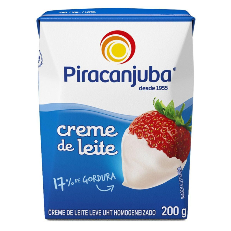 CREME DE LEITE UHT LEVE HOMOGENEIZADO PIRACANJUBA CAIXA 200G