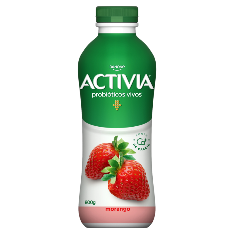 LEITE FERMENTADO PARCIALMENTE DESNATADO MORANGO ACTIVIA GARRAFA 800G