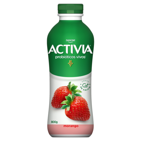 LEITE FERMENTADO PARCIALMENTE DESNATADO MORANGO ACTIVIA GARRAFA 800G