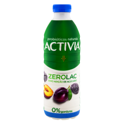 LEITE FERMENTADO DESNATADO AMEIXA ZERO LACTOSE ACTIVIA ZERO GARRAFA 800G