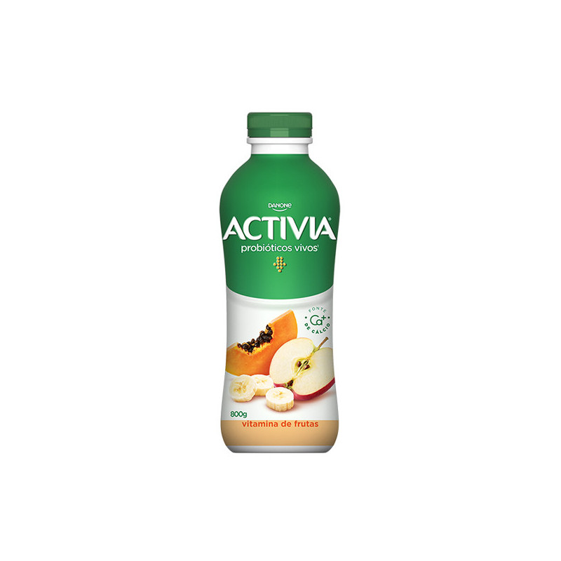 LEITE FERMENTADO PARCIALMENTE DESNATADO VITAMINA DE FRUTAS ACTIVIA GARRAFA 800G