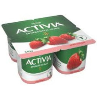 LEITE FERMENTADO INTEGRAL MORANGO ACTIVIA BANDEJA 340G 4 UNIDADES