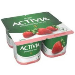 LEITE FERMENTADO INTEGRAL MORANGO ACTIVIA BANDEJA 340G 4 UNIDADES