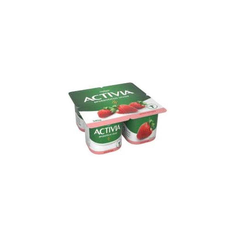 LEITE FERMENTADO INTEGRAL MORANGO ACTIVIA BANDEJA 340G 4 UNIDADES