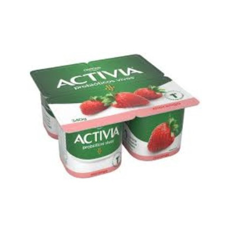 LEITE FERMENTADO INTEGRAL MORANGO ACTIVIA BANDEJA 340G 4 UNIDADES