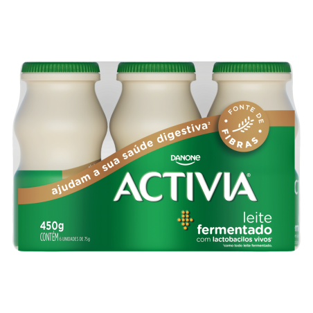 PACK LEITE FERMENTADO DESNATADO BAUNILHA ACTIVIA FRASCO 450G 6