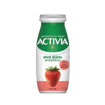 LEITE FERMENTADO MORANGO ZERO LACTOSE ACTIVIA SHOT DIÁRIO FRASCO 100G