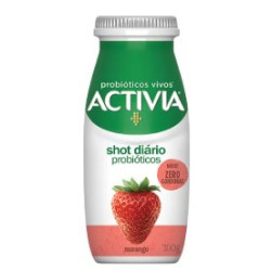 LEITE FERMENTADO MORANGO ZERO LACTOSE ACTIVIA SHOT DIÁRIO FRASCO 100G