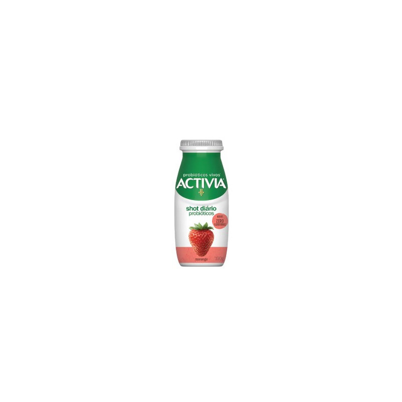 LEITE FERMENTADO MORANGO ZERO LACTOSE ACTIVIA SHOT DIÁRIO FRASCO 100G