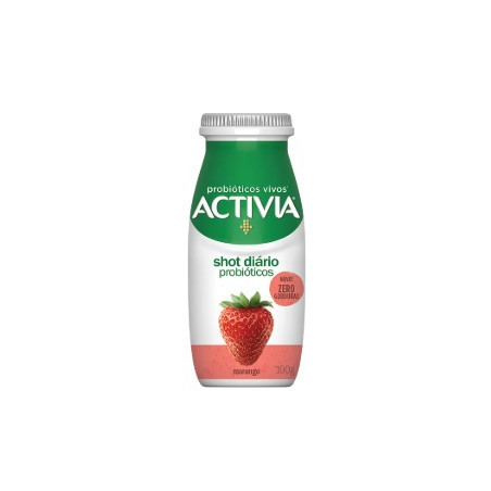 LEITE FERMENTADO MORANGO ZERO LACTOSE ACTIVIA SHOT DIÁRIO FRASCO 100G