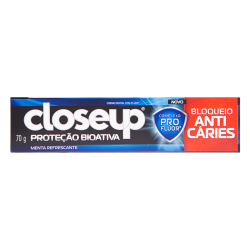 CREME DENTAL MENTA REFRESCANTE CLOSEUP PROTEÇÃO BIOATIVA BLOQUEIO ANTICÁRIES CAIXA 70G