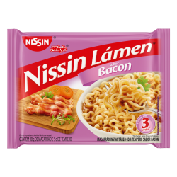 MACARRÃO INSTANTÂNEO LÁMEN BACON NISSIN MIOJO PACOTE 85G