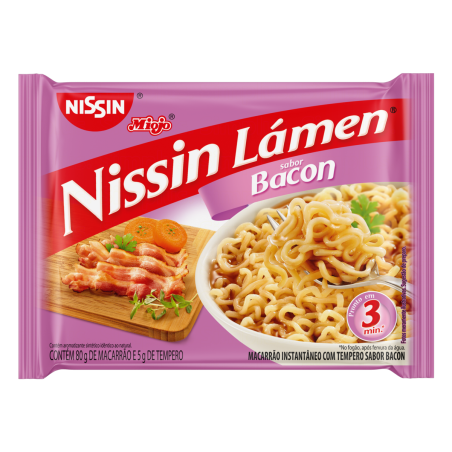 MACARRÃO INSTANTÂNEO LÁMEN BACON NISSIN MIOJO PACOTE 85G