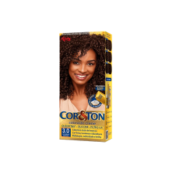 KIT COLORAÇÃO CREME COR 3.0 CASTANHO ESCURO NIELY COR&TON