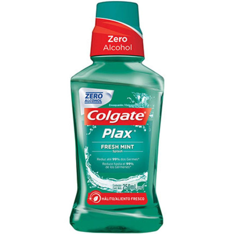 ENXAGUANTE BUCAL ZERO ÁLCOOL FRESH MINT COLGATE PLAX FRASCO 250ML