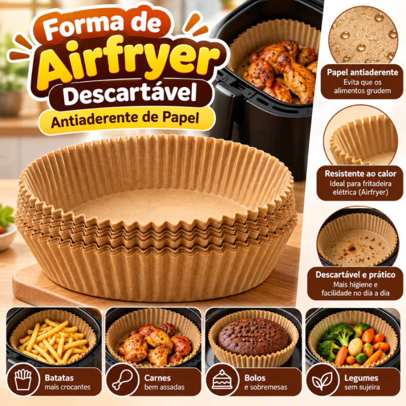 PAPEL AIR FRYER 16CM EM 3780 50 FOLHAS