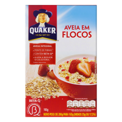 AVEIA EM FLOCOS QUAKER CAIXA 165G