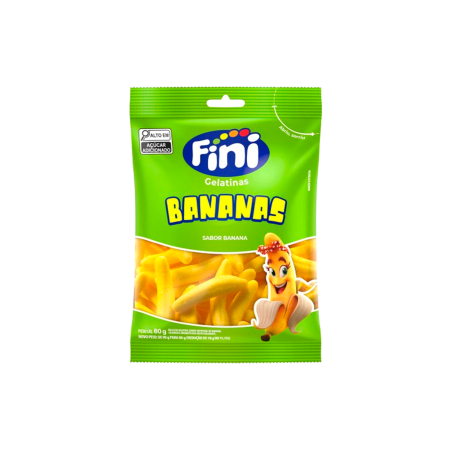 BALA DE GELATINA BANANAS FINI PACOTE 100G