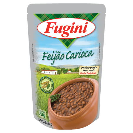 FEIJÃO CARIOCA COZIDO TEMPERADO FUGINI SACHÊ 250G