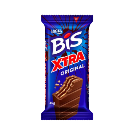 WAFER RECHEIO E COBERTURA CHOCOLATE LACTA BIS XTRA PACOTE 45G