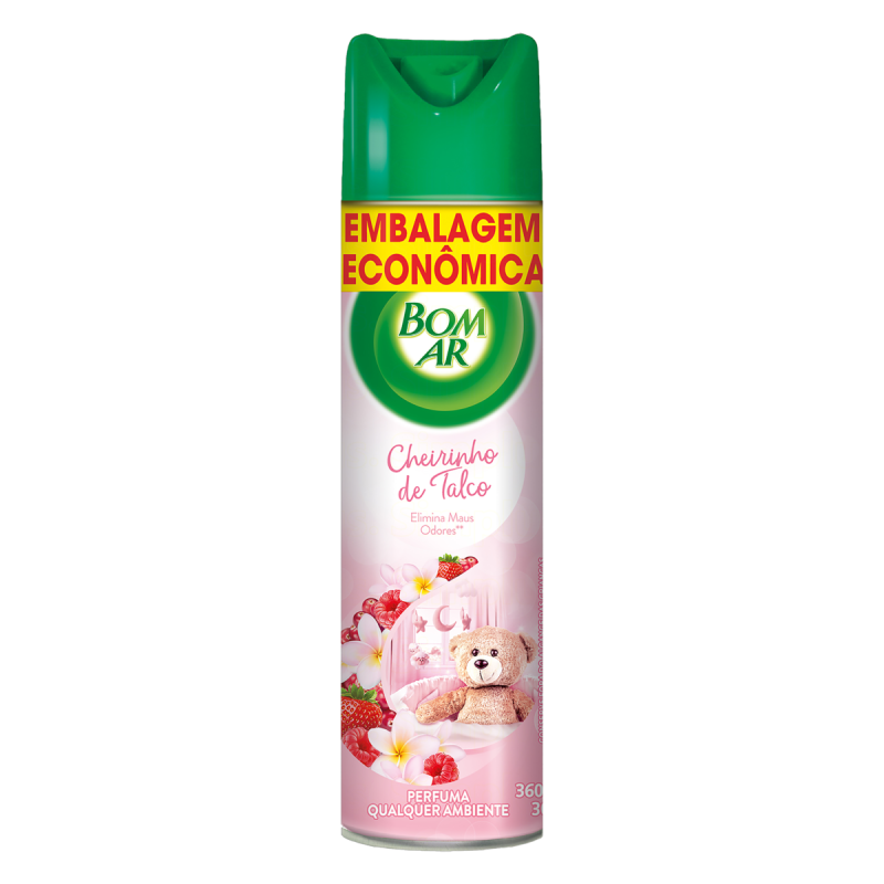 NEUTRALIZADOR DE ODORES CHEIRINHO DE TALCO BOM AR FRASCO 360ML SPRAY EMBALAGEM ECONÔMICA