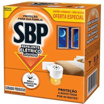 KIT APARELHO ELÉTRICO + REFIL REPELENTE LÍQUIDO SBP 32,9ML