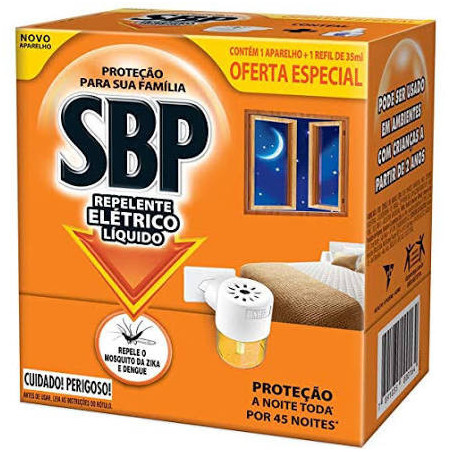 KIT APARELHO ELÉTRICO + REFIL REPELENTE LÍQUIDO SBP 32,9ML