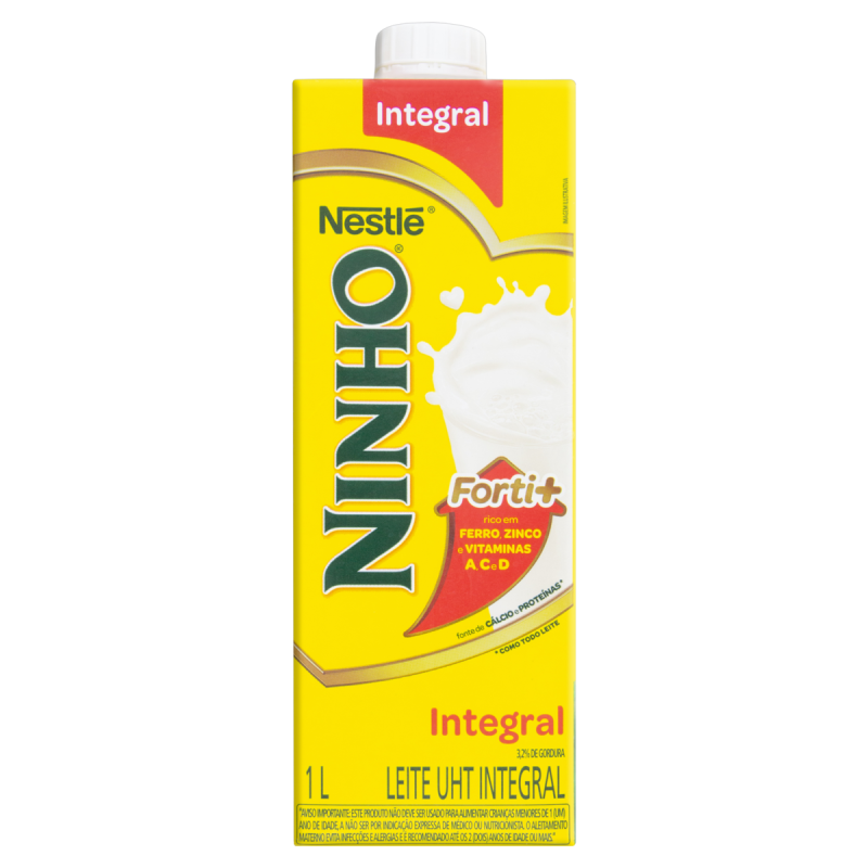 LEITE UHT INTEGRAL NINHO FORTI+ CAIXA COM TAMPA 1L