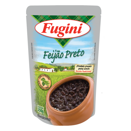 FEIJÃO PRETO COZIDO TEMPERADO FUGINI SACHÊ 250G